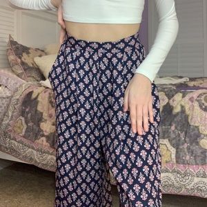 flowy floral pant straight leg